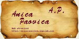 Anica Paovica vizit kartica